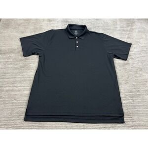 UltraClub Polo Shirt Men XL Black Cool & Dry 8445 Short Sleeve Performance Solid